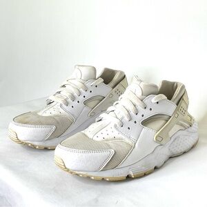 Nike Huarache Run Sneakers White Pure Platinum Lace Up Shoes Youth 7